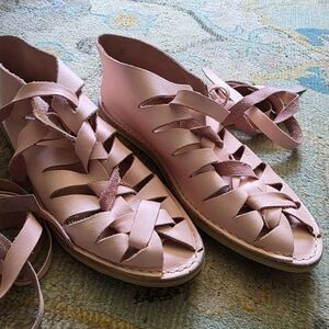 Pink Leather Sandals